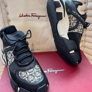 Salvatore Ferragamo Black and White Sneakers